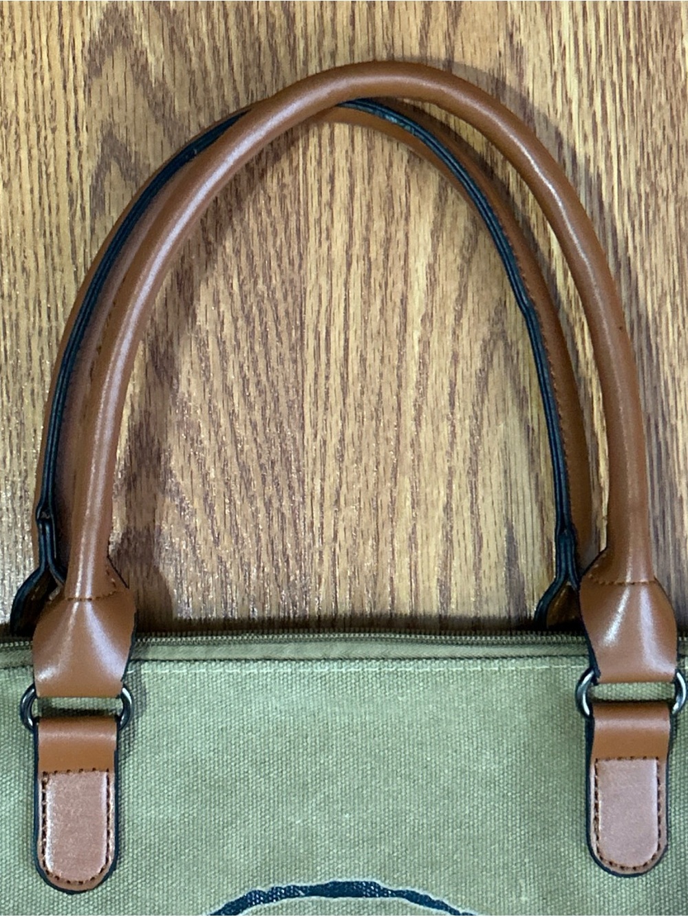 Vintage Paris Stamped Lightweight Canvas Hobo Travel Tote Zipper Closure Brown - Picture 4 of 16